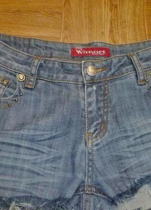 Джинсовые короткие шорты wimort jeans wear синие5 фото