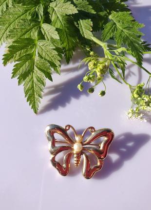 Брошка вінтажна метелик