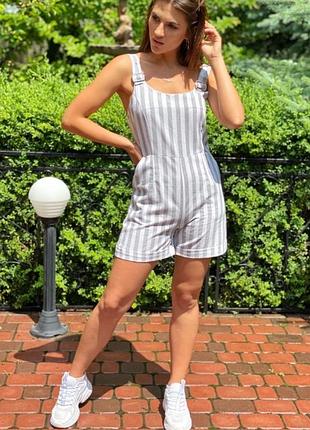 Комбинезон женский летний с шортами на регулируемых лямках