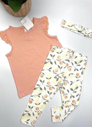 Комплект детский h&amp;m из 3-х предметов для девочки 9-12 мес 80 см