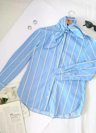 Коттоновая рубашка/рубашка/блуза в полоску h&m, на р. xs/s