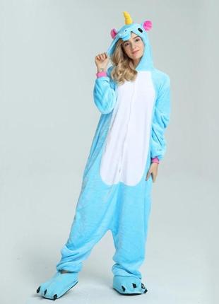 Пижама кигуруми для детей и взрослых голубой пони | кенгуруми|