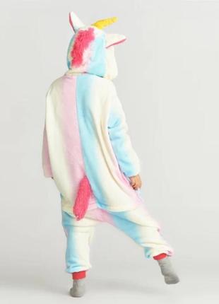 Пижама кигуруми для детей и взрослых радужный единорог пастель | кенгуруми|2 фото