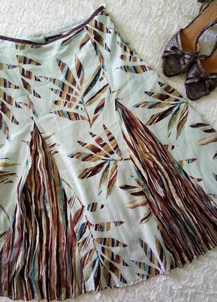 Нежнейшая шелковая юбка миди принт листья principles petite, р.36-381 фото
