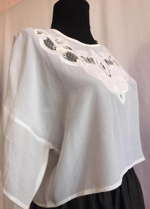 Шелковый винтажный топ блузка рубашка3 фото