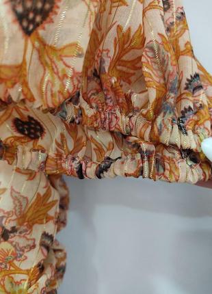 🔥‼️знижка‼️🔥 сукня міні з об'ємними рукавами і золотистої нитка6 фото