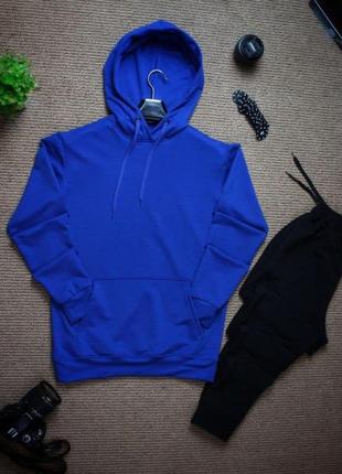 Комплект худі  (сині )+ штани( чорні) унісекс