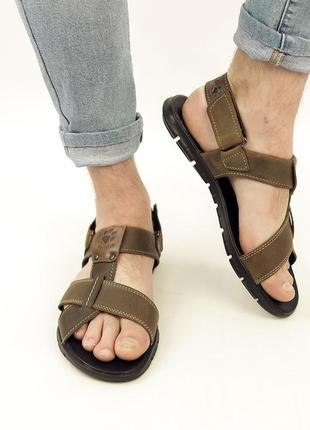 Мужские сандали кожаные коричневые (из натуральной кожи коричневого цвета) летние - мужская обувь лето 20223 фото