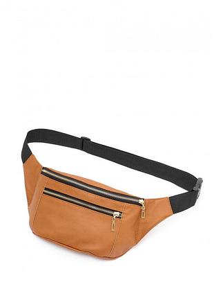 Сумка на пояс шкіряна рудого кольору
