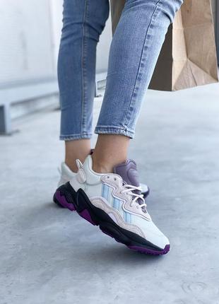 Adidas ozweego violet трендові жіночі кросівки адідас блакитні фіолетові женские фиолетовые голубые светлые кроссовки весна літо осінь8 фото