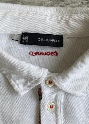 Поло\футболка dsquared white polo3 фото