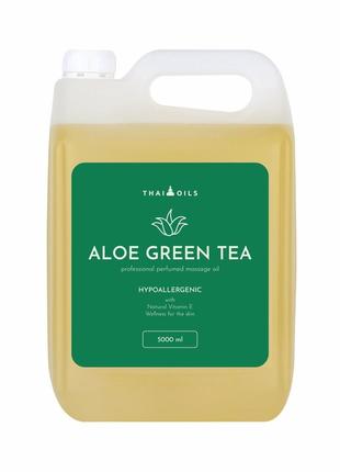 Профессиональное кокосовое массажное масло «thai oils»  «aloe green tea» 5000 ml