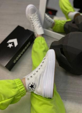 Кеди converse chuck taylor move high white5 фото