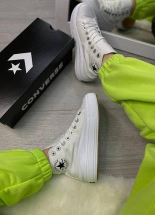 Кеди converse chuck taylor move high white4 фото