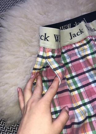 Домашние пижамные натуральные брюки в клетку натуральный состав jack wills7 фото