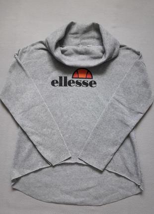 Суперовый свитшот с воротником хомутом с надписью ellesse батал