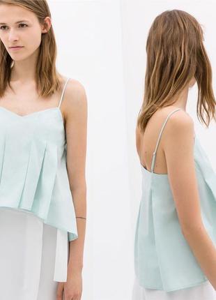 Zara нова з біркою м'ятна майка ментолова блакитна літо