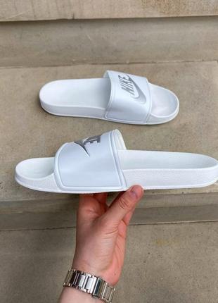 Жіночі шльопанці nike slides logo swoosh 'white' 36-37-38-39-4010 фото