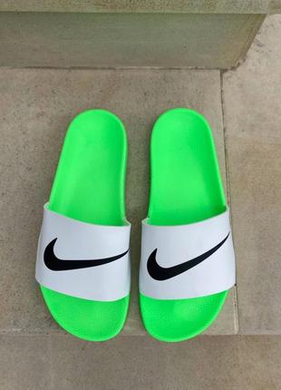 Жіночі шльопанці nike slides white green 36-37-38-39-402 фото