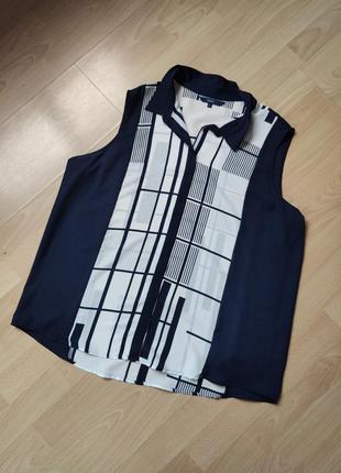 Шифоновая блуза с геометрическим принтом1 фото