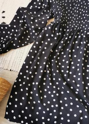 Чорна сукня вільного крою в горошок
george плаття платье2 фото