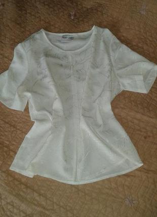 Красива молочна блуза з сріблястим напиленням1 фото
