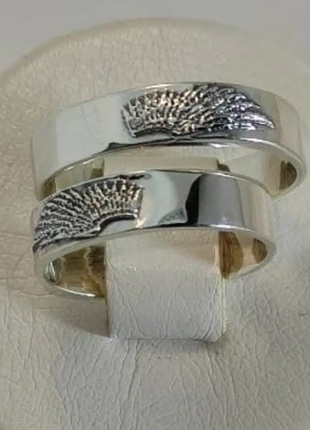 Серебряные обручальные кольца "крылья"