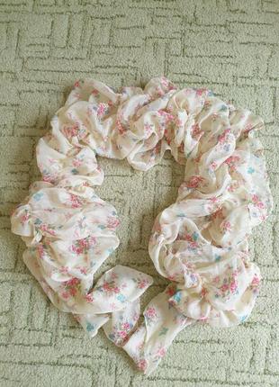 Цветочный, ажурный женский шарф3 фото