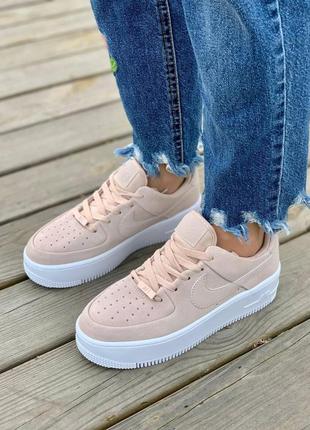 Жіночі кросівки nike air force 1 sage pink white9 фото