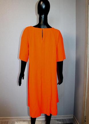 Платье миди текстурное яркое морковно-оранжевое расширенное (4083)2 фото