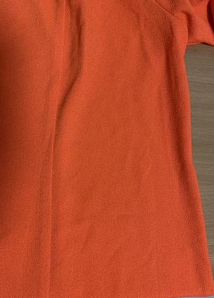 Платье миди текстурное яркое морковно-оранжевое расширенное (4083)4 фото