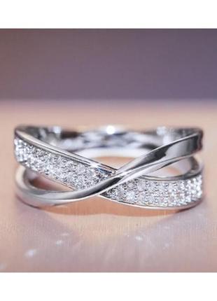 Шикарное кольцо с камнями цвет золото и серебро каблучка колiр золото та срiбло з камiнцями3 фото