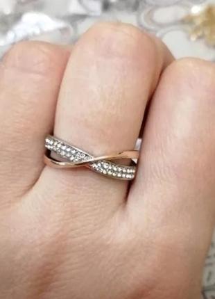 Шикарное кольцо с камнями цвет золото и серебро каблучка колiр золото та срiбло з камiнцями2 фото