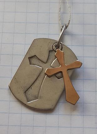Серебряный жетон с крестиком