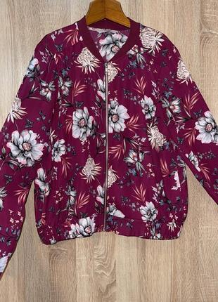 Бомбер шифоновый l размер ветровка кофта
