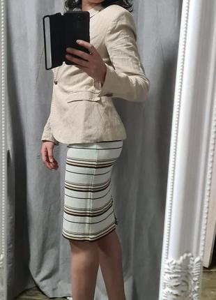Трикотажная юбка-карандаш в полоску2 фото