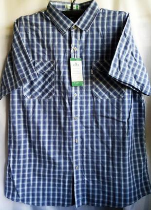 Сорочка чоловіча літня з коротким рукавом бавовна сорочка чоловіча в клітку бавовна