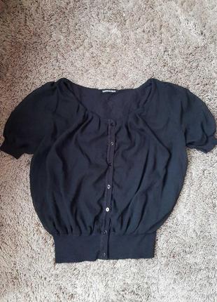 Винтажная черная блузка1 фото