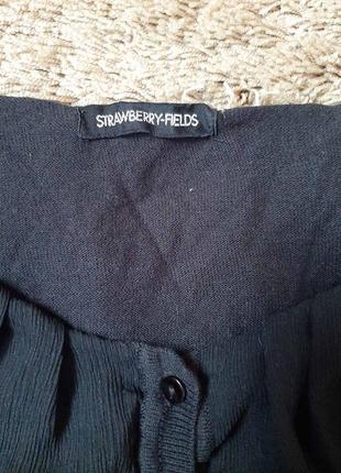 Винтажная черная блузка2 фото