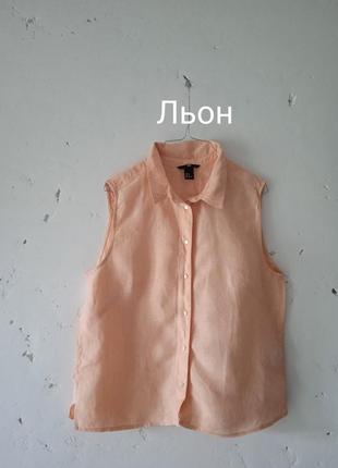 Лляна стильна сорочка 44