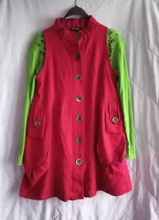 Удлинённая безрукавка жилет, трикотаж двунитка,lucky nana.