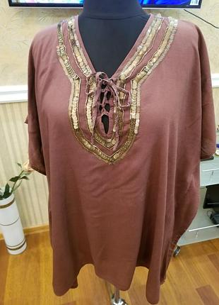 Штапельная туника батального размера