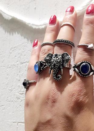Чешские кольца на фаланги пальцев , стиль бохо, высокое качество,античное серебро
