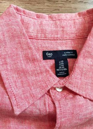 Рубашка короткий рукав gap pink classic fit 3