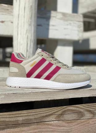 Жіночі кросівки adidas iniki grey red1 фото