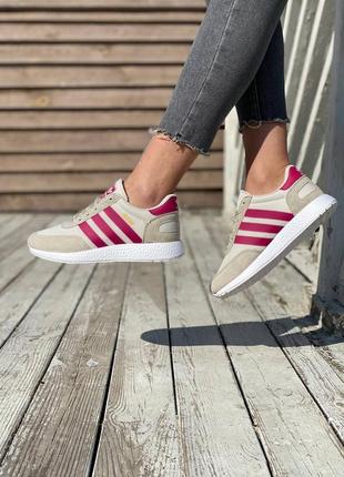 Жіночі кросівки adidas iniki grey red7 фото