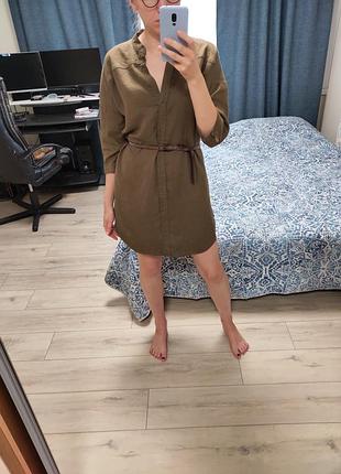 Платье рубашка лен льняное льон 5
