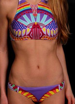 Купальник майкой хальтер пуш ап ацтек рисунок 75а 75в 80a 80в 70с