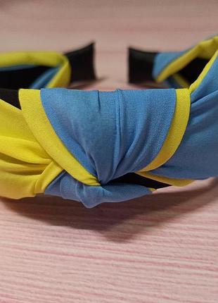 Обруч обідок чалма жовто-блакитний