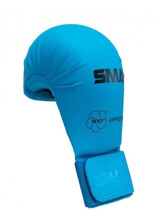 Перчатки для карате с лицензией wkf синие smai sm p1013 фото